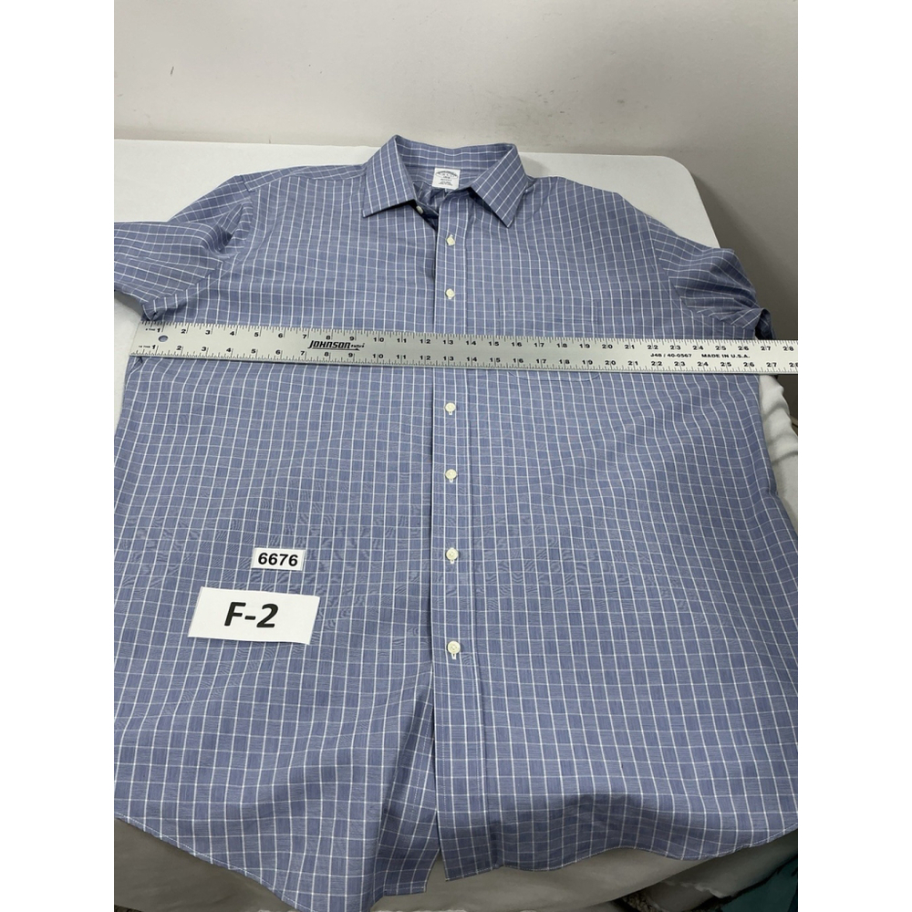 Mens Excellent Brooks Bros Regent Plaid Long Sleeve Button Up Dress Shirt 18-6/7 - Picture 5 of 8
